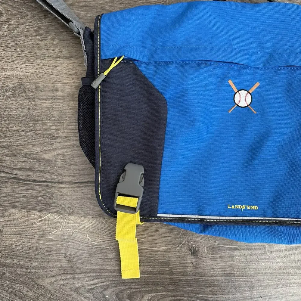 Lands End Kids Laptop Messenger Bag Blue 15